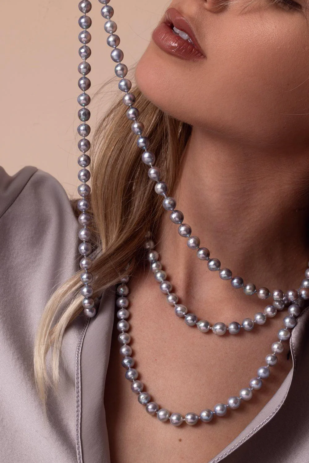 Blue Akoya Pearl Necklace - Image 2