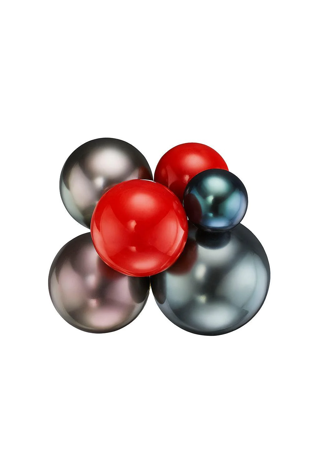 Coral Bead Multi Bubble Large Ring
