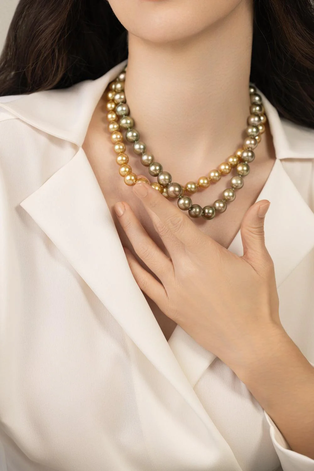 Golden South Sea Strand Necklace - Image 2