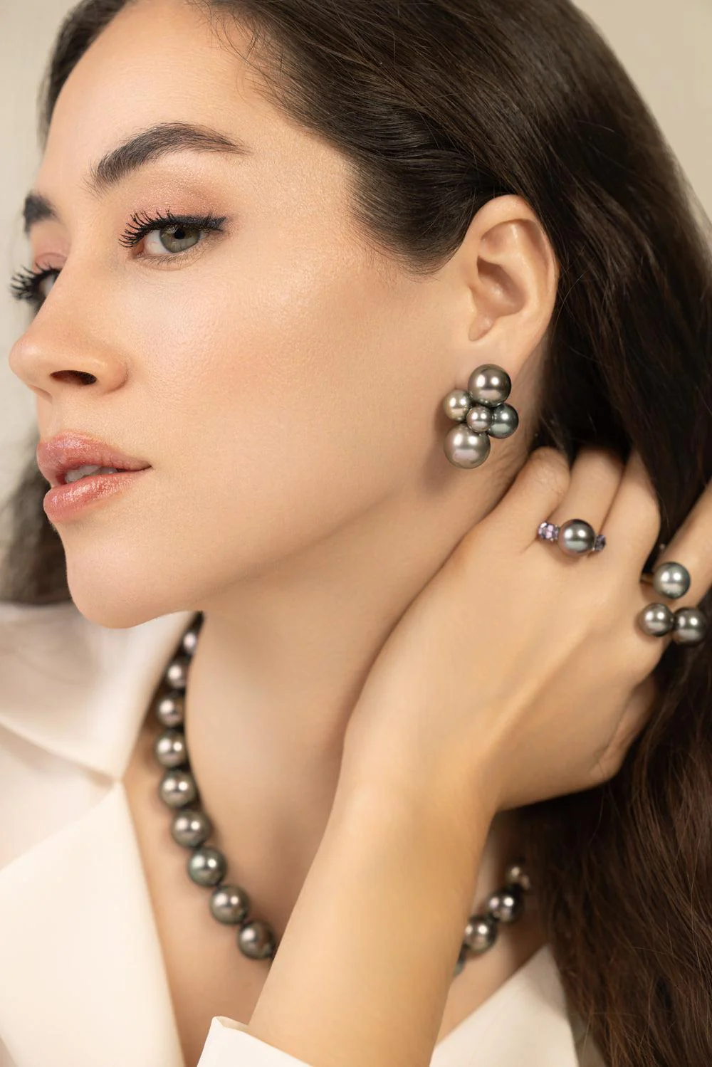 Large Bubble Tahitian Pearl Earrings - Image 4
