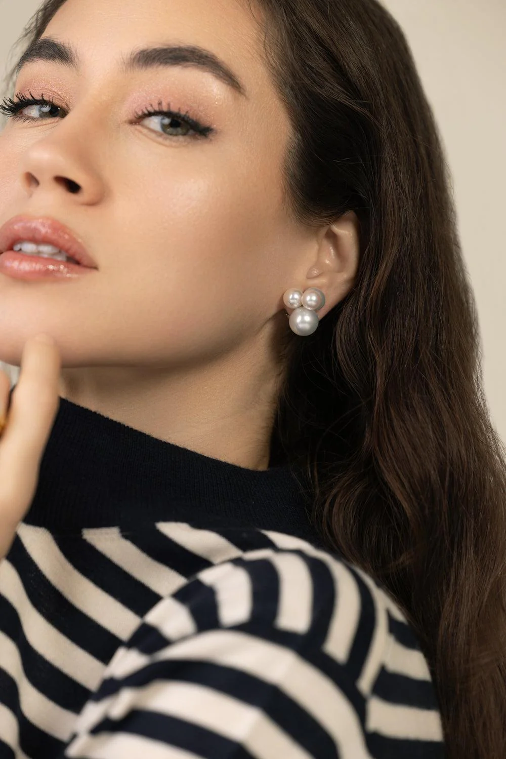 Small Bubble White South Sea Pearl Earrings - Image 3