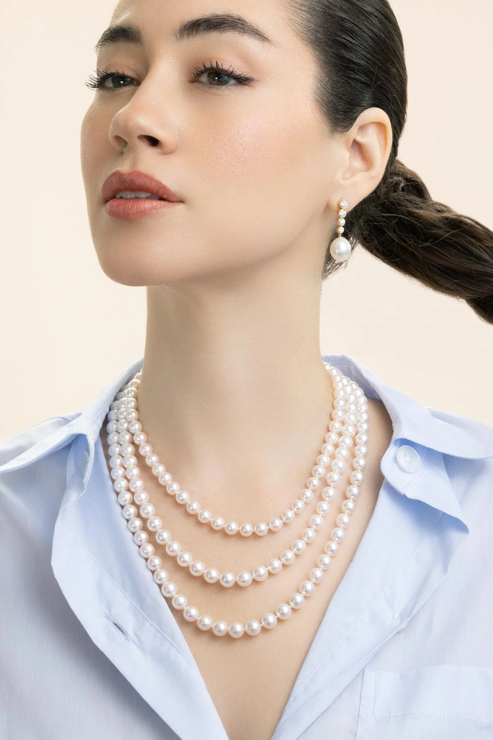 South Sea Pearl Diamond Earrings - Image 3