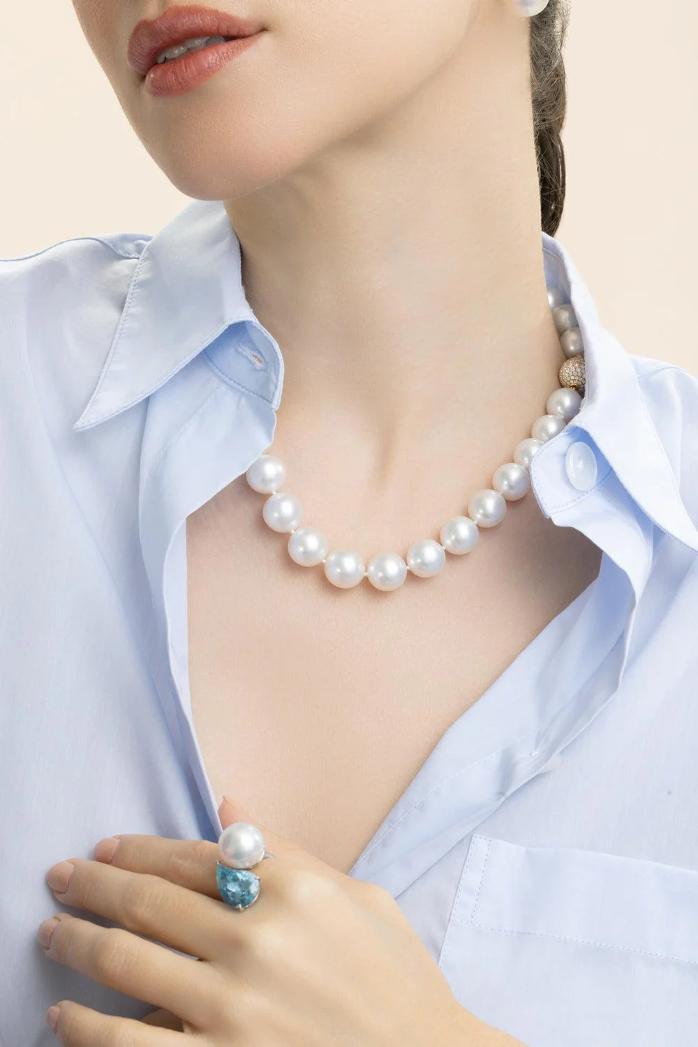 South Sea Pearl Diamond Necklace - Image 3