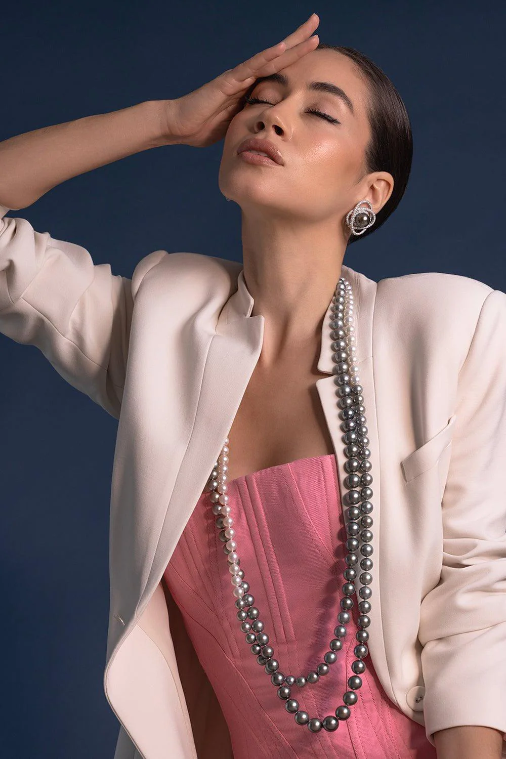 Tahitian Pearl Diamond Earrings - Image 3