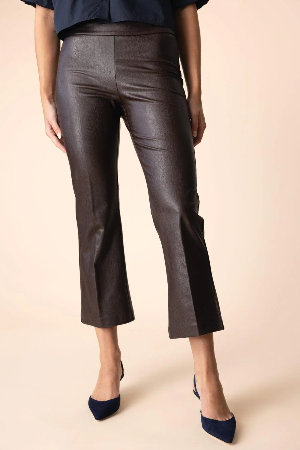 Leo Crop Flare Pant - Brown - Image 3