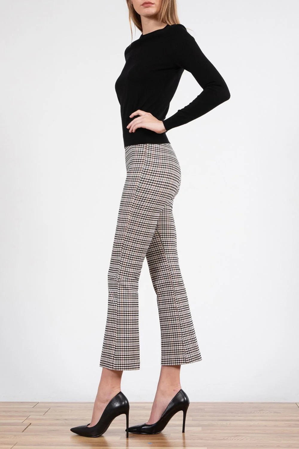 Leo Crop Flare Pant - Check - Image 3