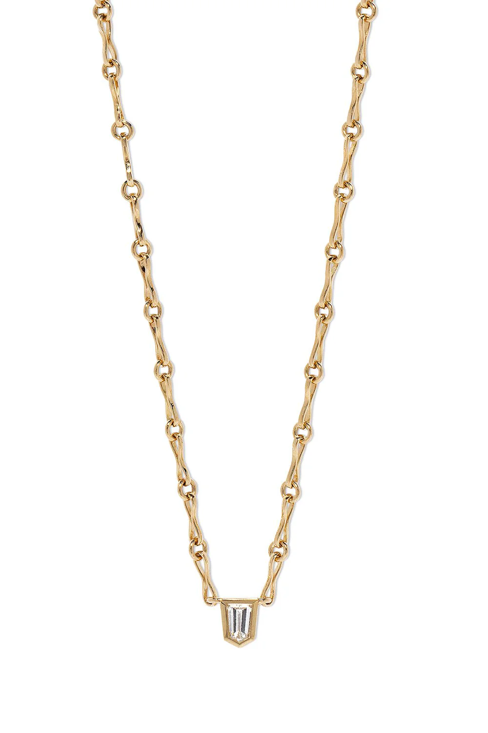 Bullet Diamond Motif Chain Necklace