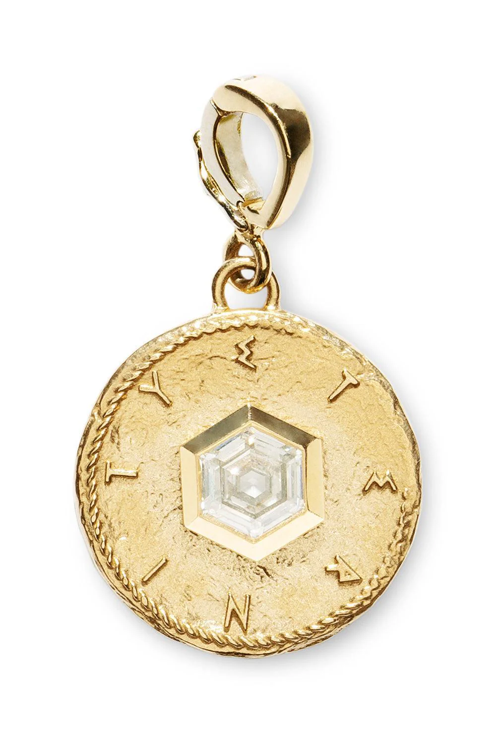 Diamond Eternity Hexagon Small Coin Charm