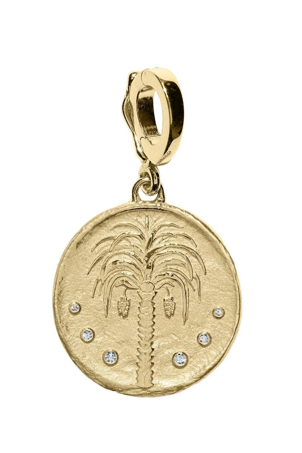 Diamond Small Prosperity Palm Coin Pendant