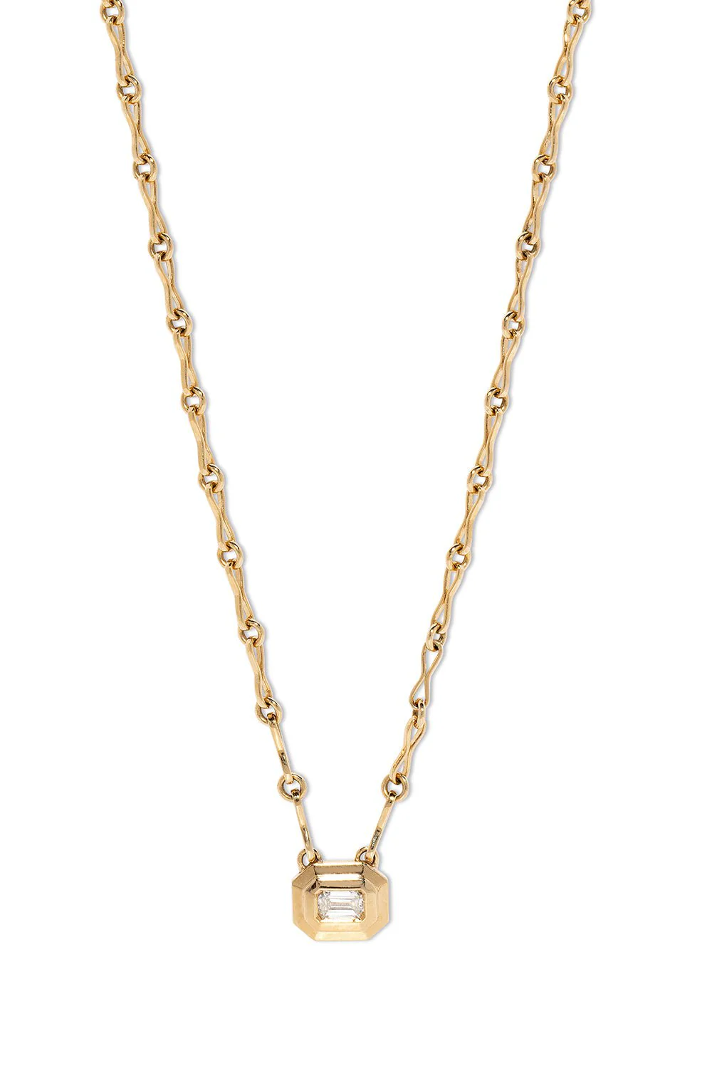 Diamond Staircase Motif Chain Necklace