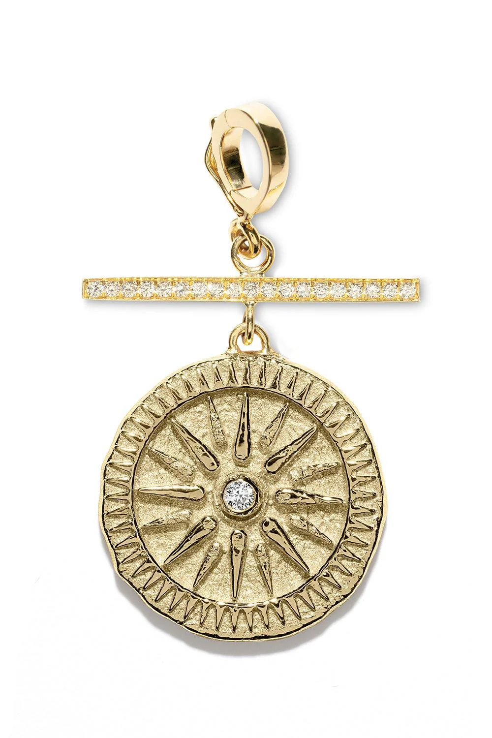 Diamond Sunburst Small Coin Pendant