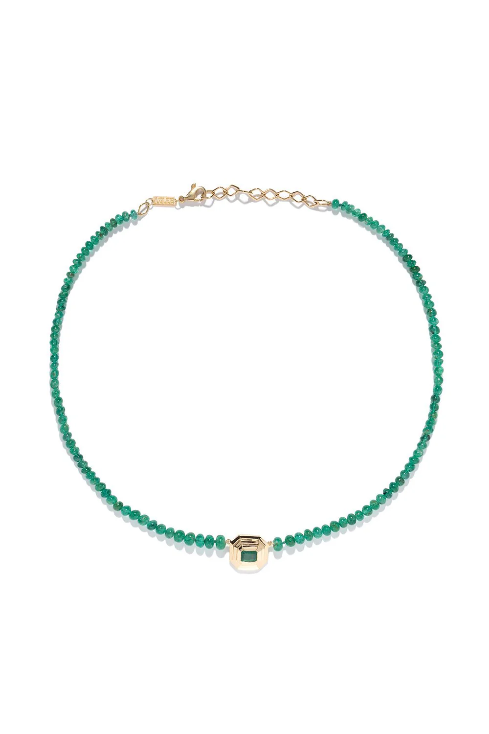 Emerald Bead Staircase Necklace