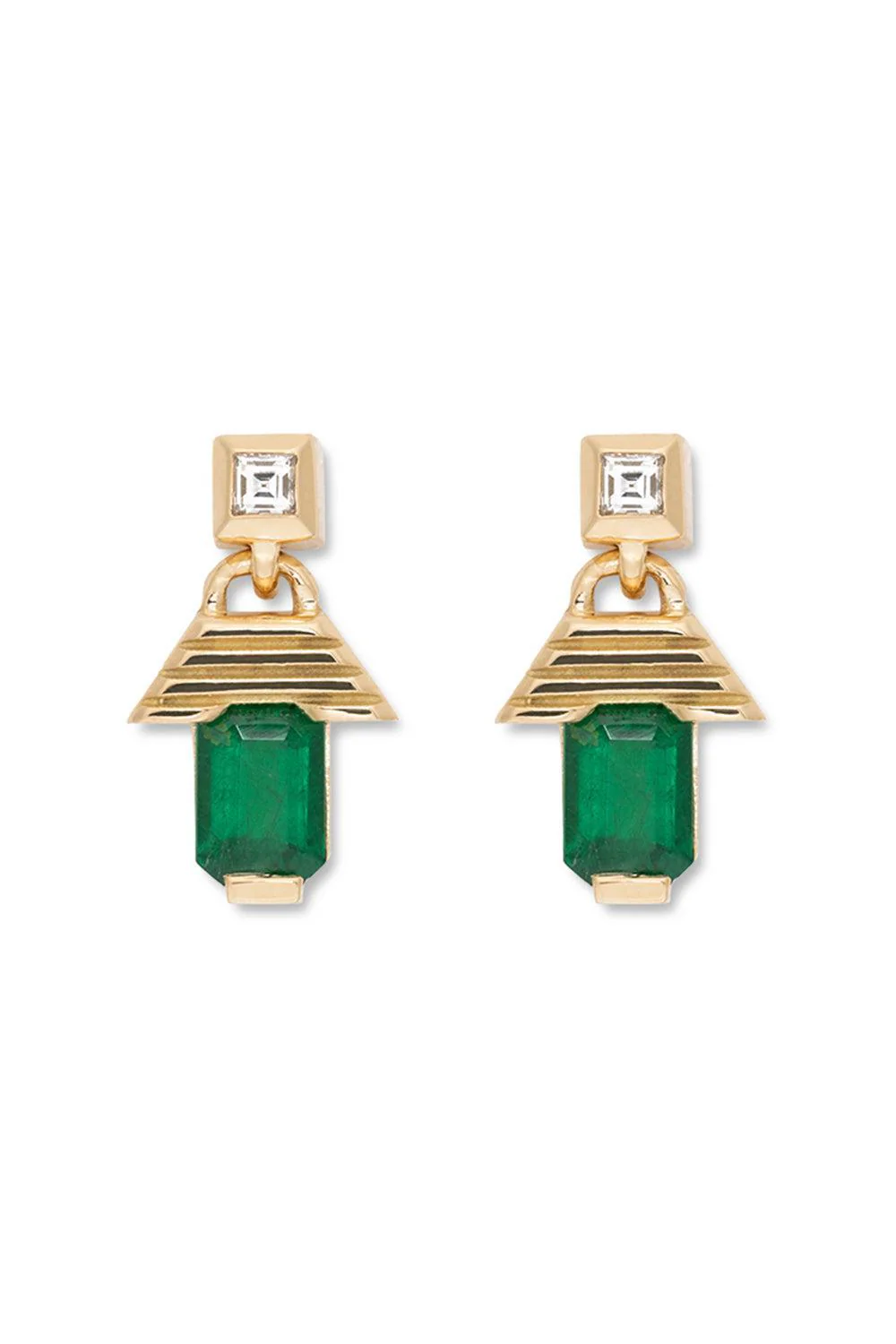 Emerald Escalier Large Drop Earrings