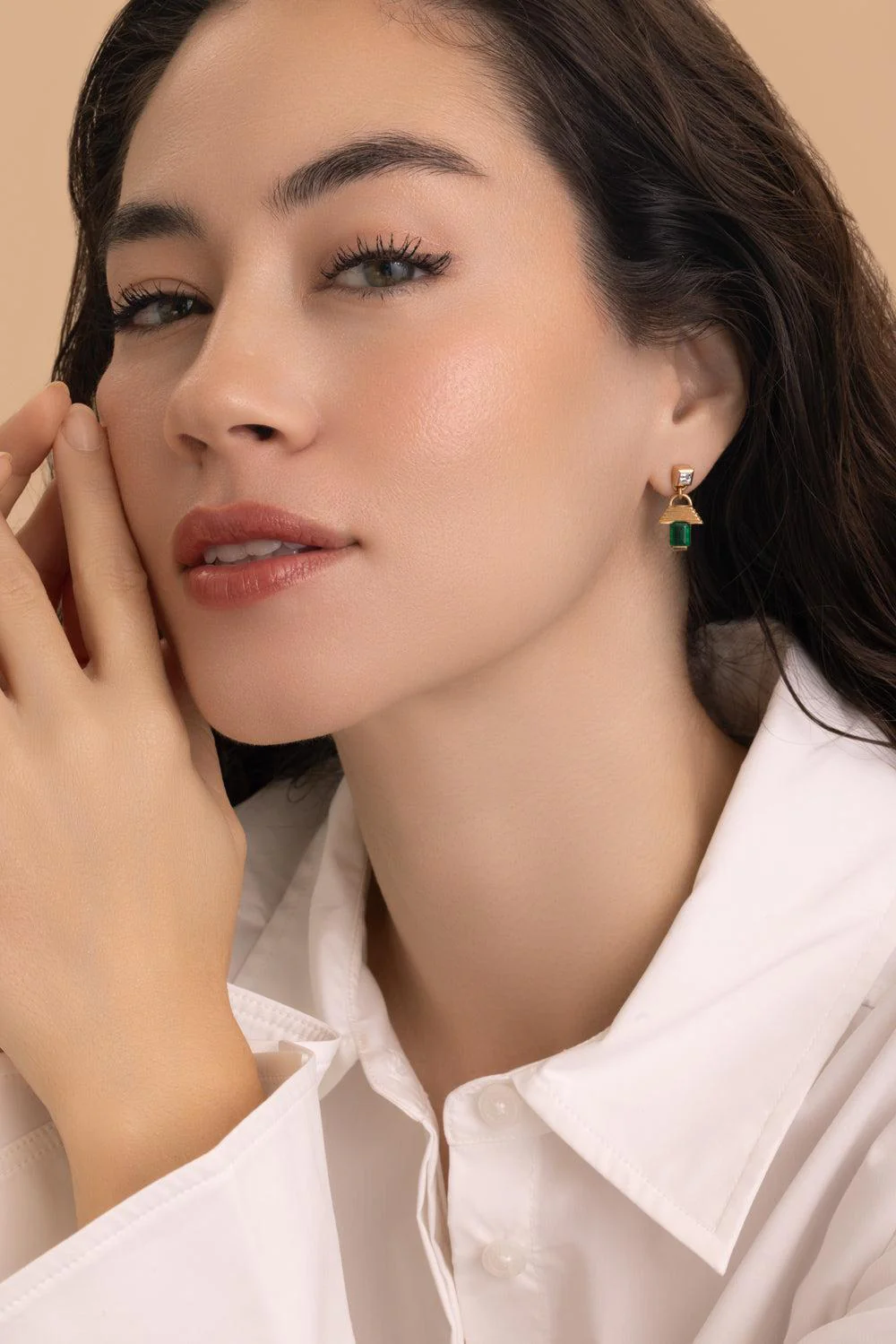 Emerald Escalier Large Drop Earrings - Image 2