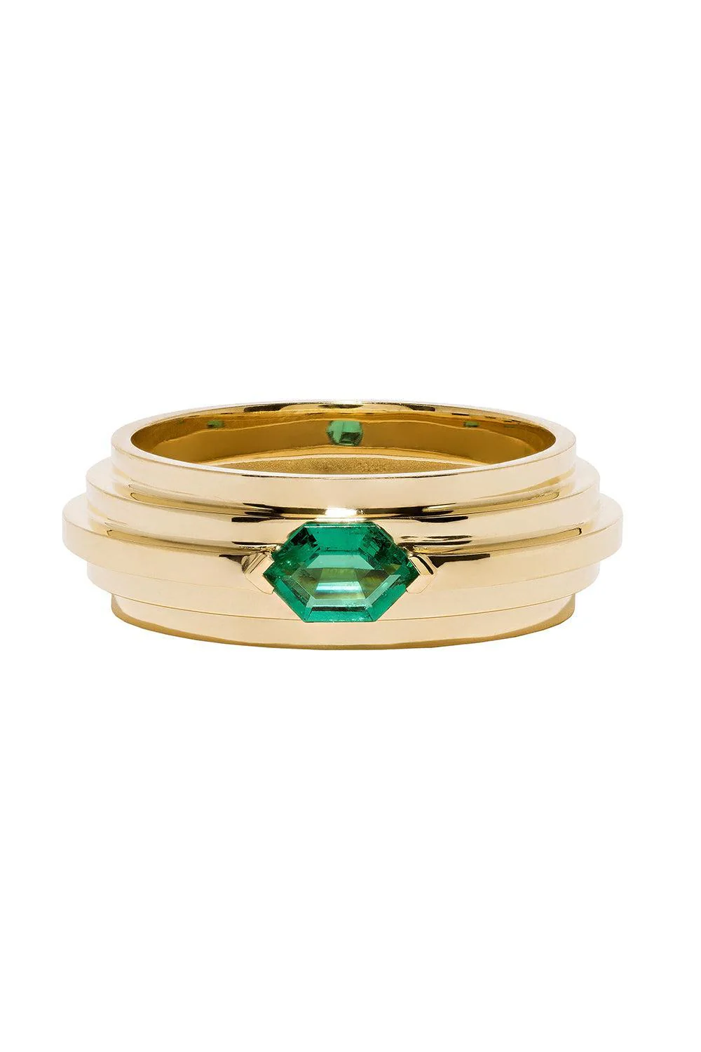 Emerald Staircase 5-Tier Hexagon Ring