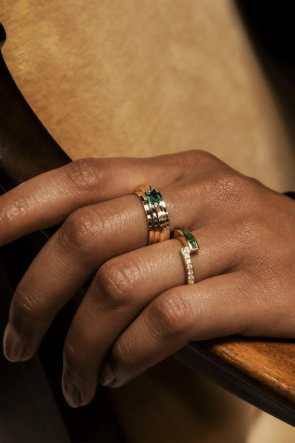 Emerald Staircase 5-Tier Hexagon Ring - Image 2