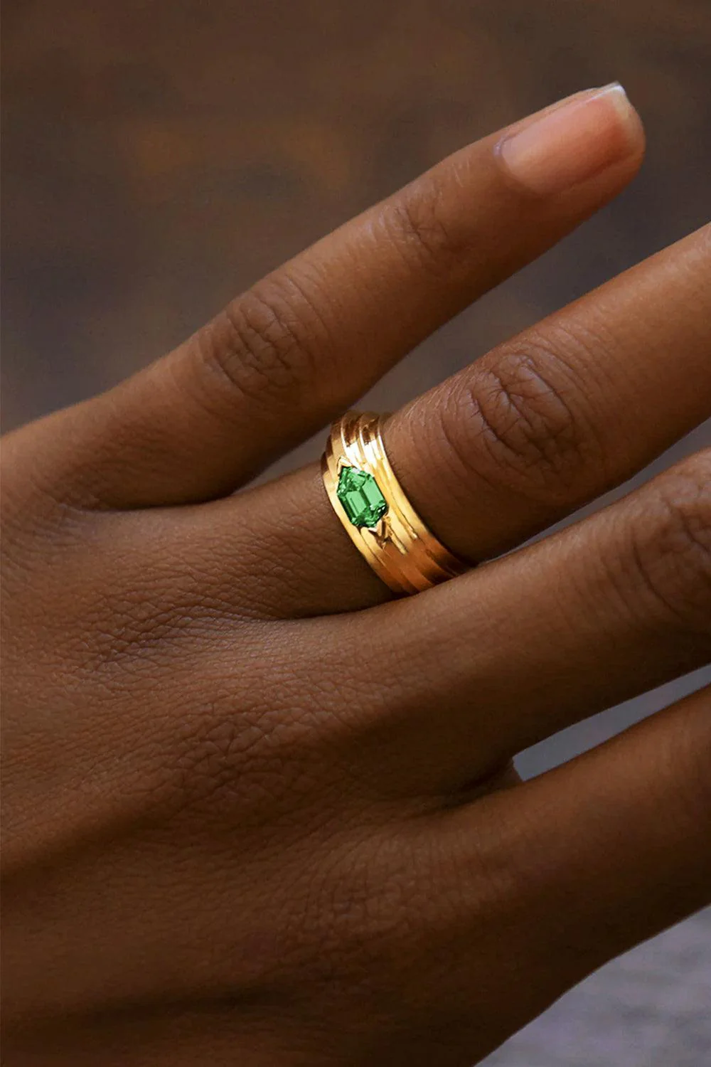 Emerald Staircase 5-Tier Hexagon Ring - Image 3