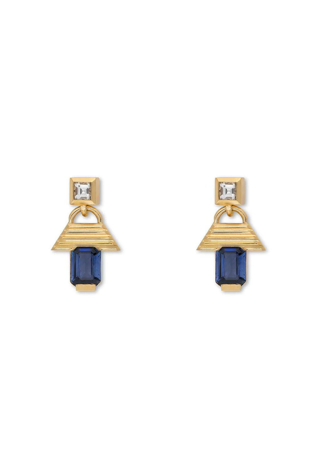Escalier Large Sapphire Drop Earrings