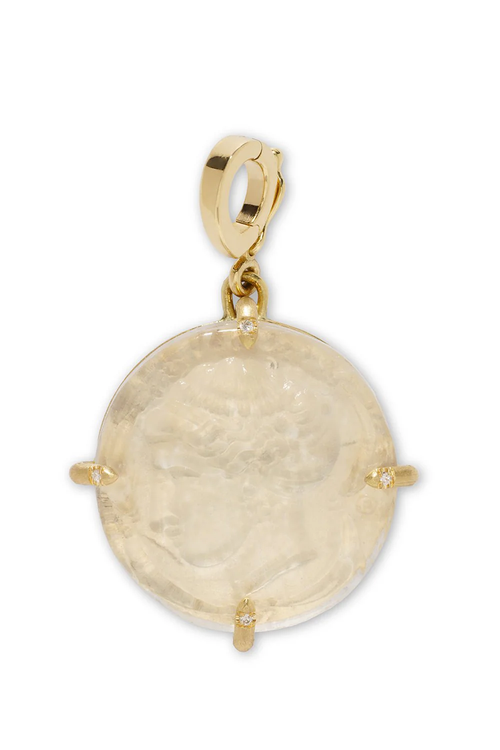 Goddess White Venetian Glass Coin