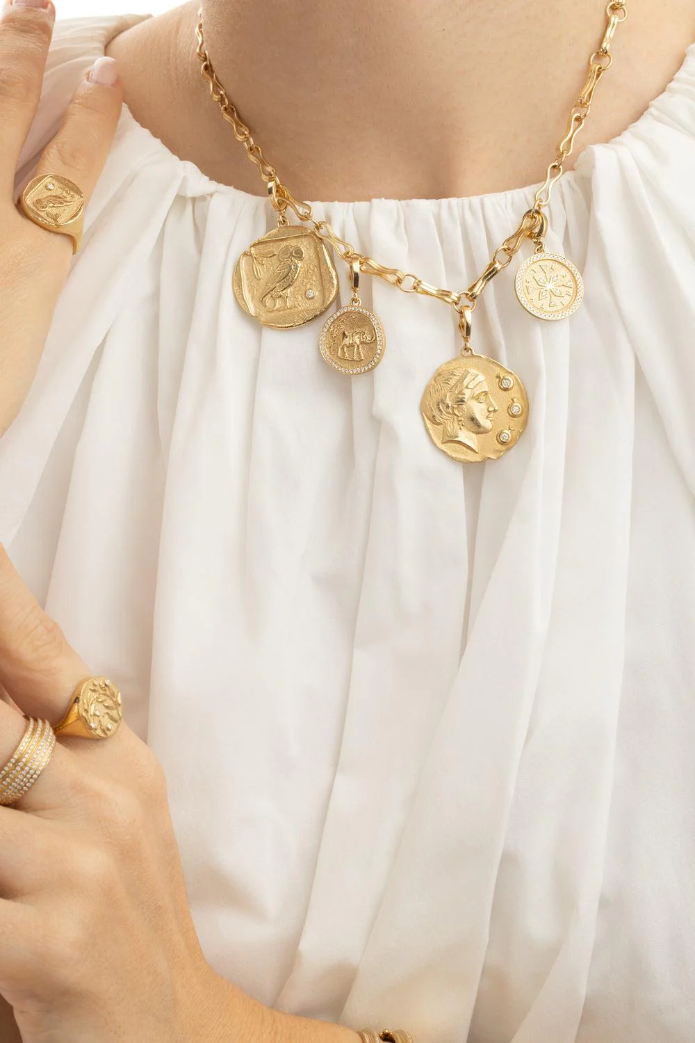 Large Goddess of Mothers Diamond Coin Pendant - Image 4