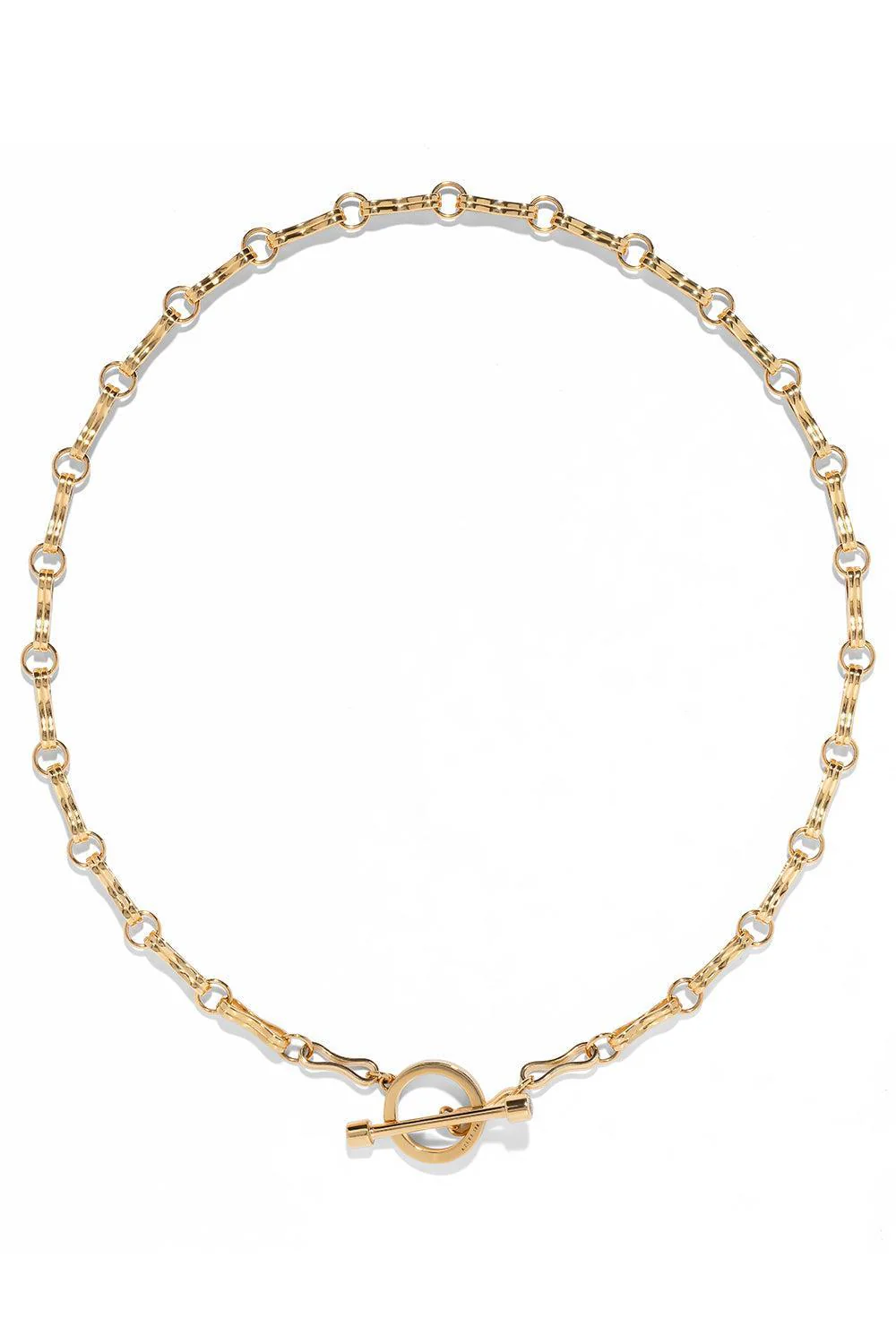 Large Motif Double Link Toggle Chain Necklace