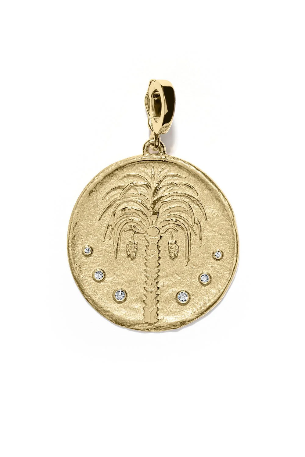 Large Prosperity Palm Diamond Coin Charm