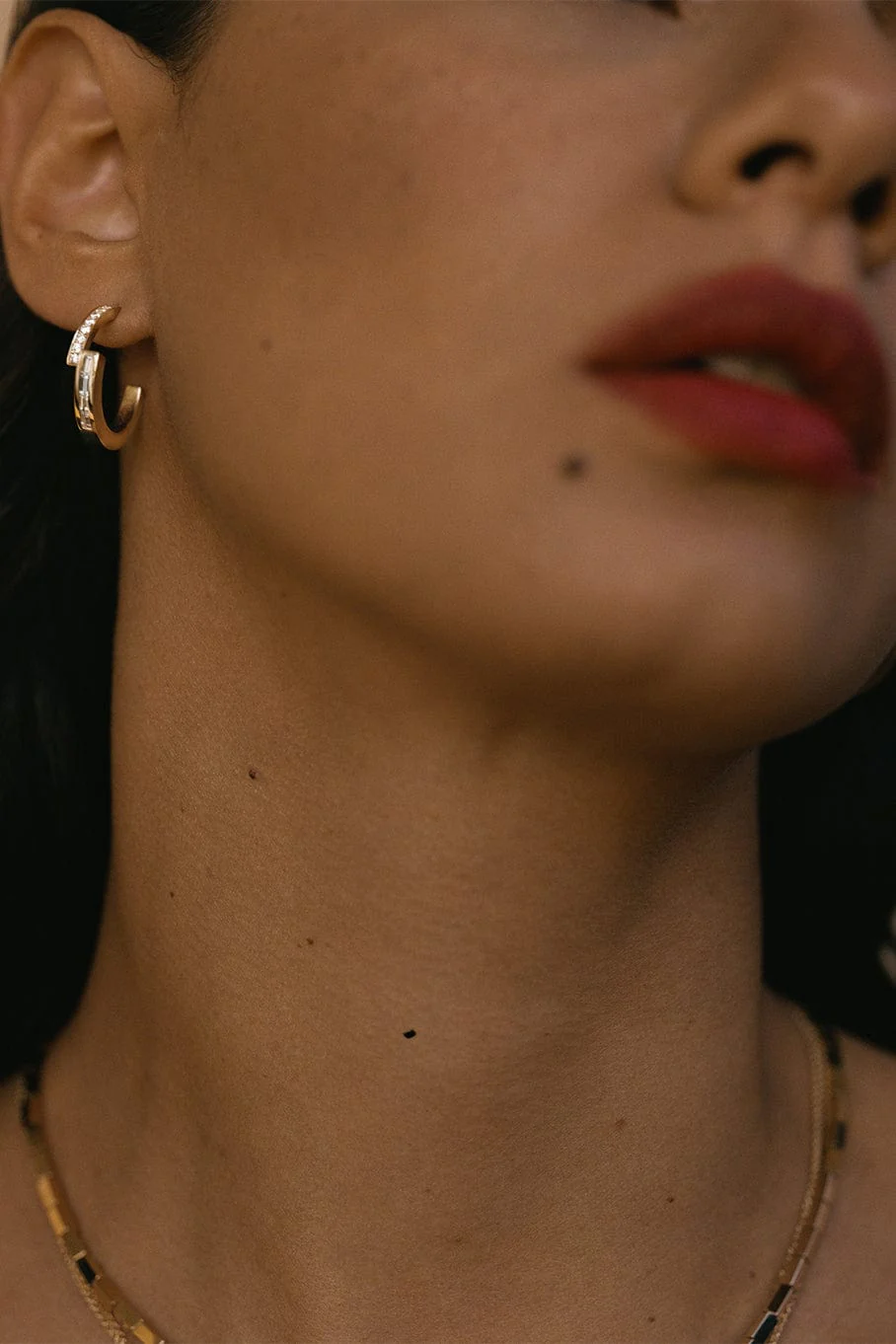 Pave and Baguette Diamond Hoops - Image 6