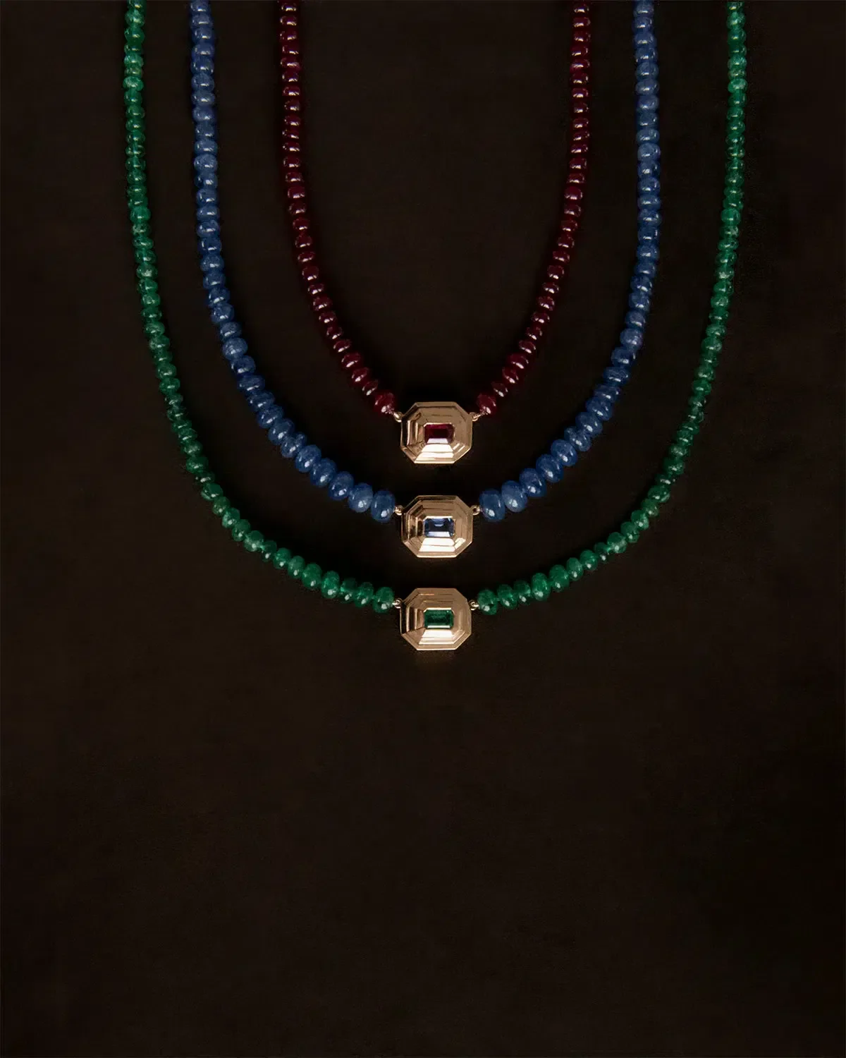 Ruby Bead Staircase Necklace - Image 3