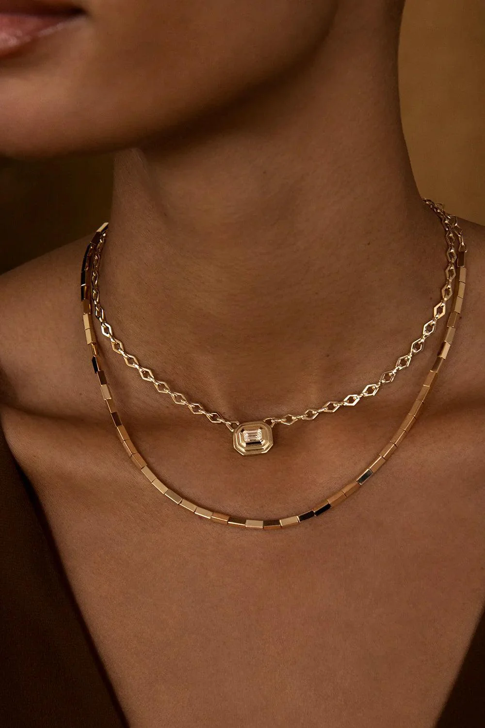 Staircase Diamond Medium Chain Necklace - Image 2
