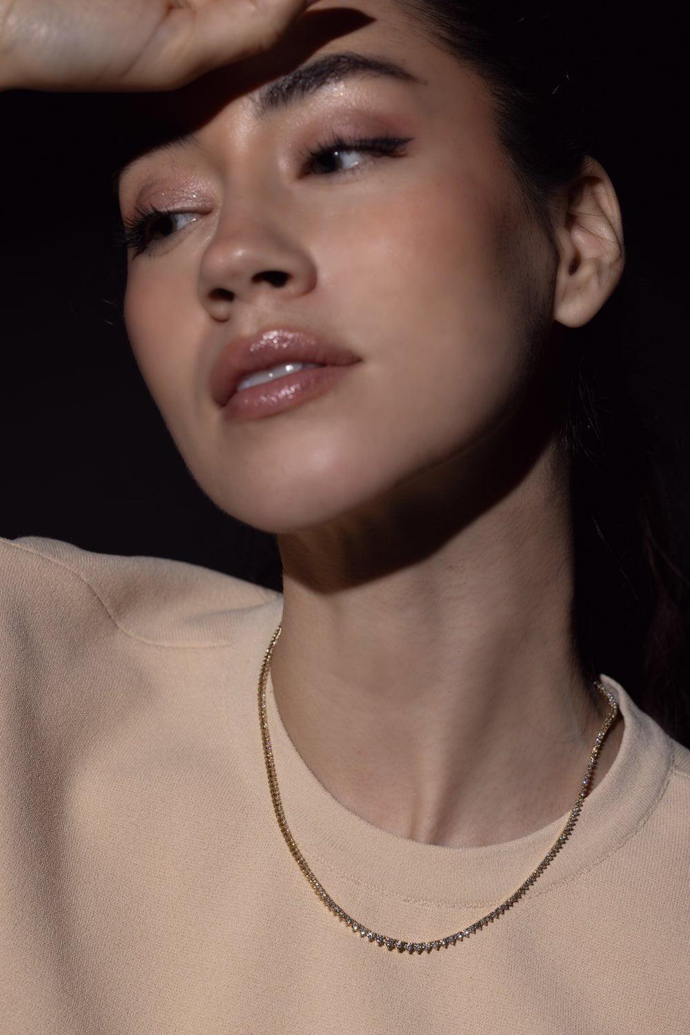 Diamond Riviera Necklace - Yellow Gold - Image 4