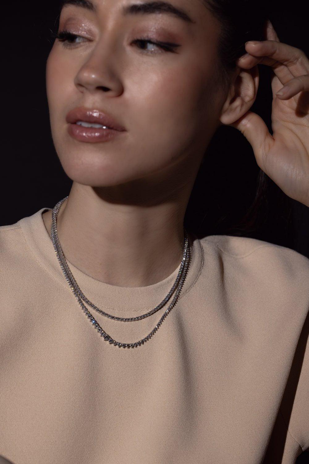 Diamond Riviera Necklace - White Gold - Image 3