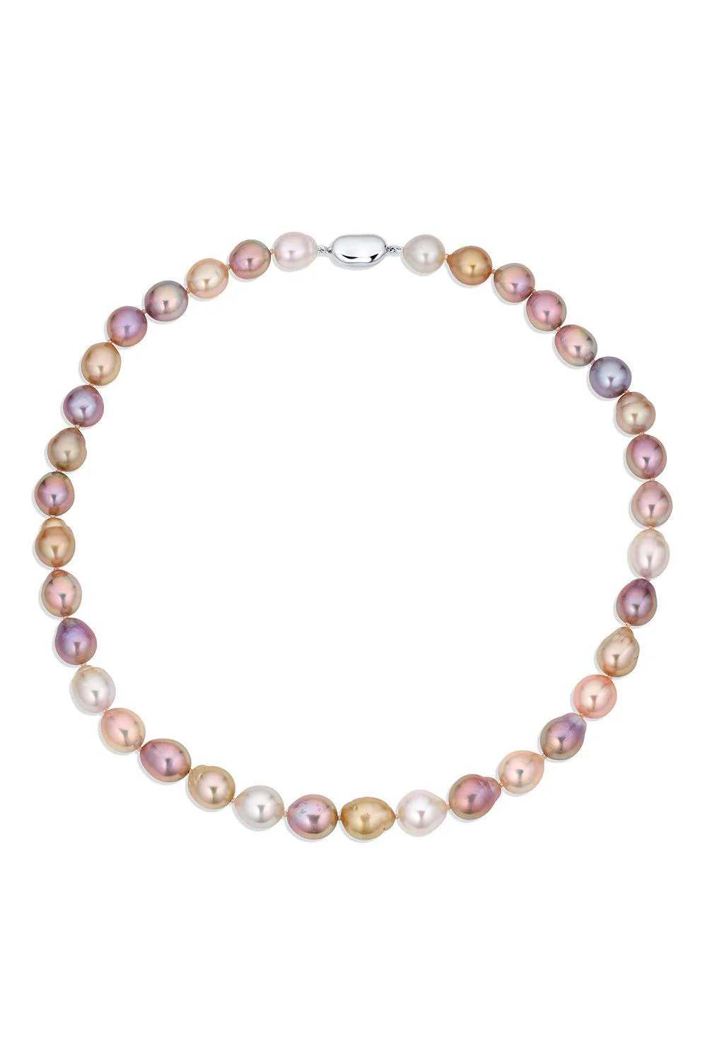 Multicolor Freshwater Pearl Necklace - Silver