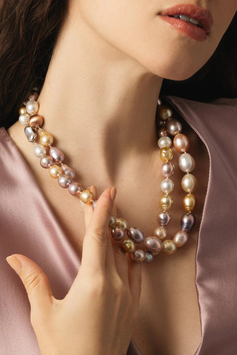 Multicolor Freshwater Pearl Necklace - Silver - Image 4