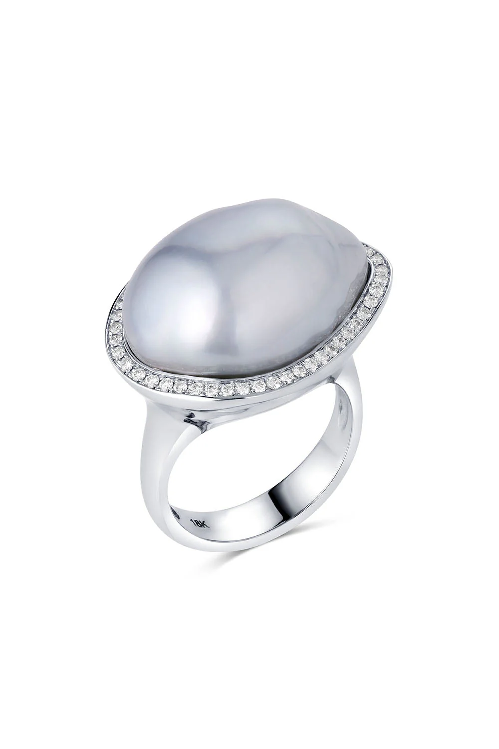 South Sea Baroque Pearl Diamond Ring