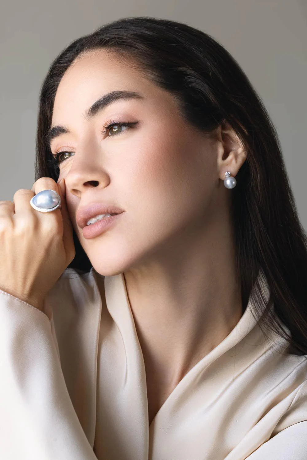 South Sea Baroque Pearl Diamond Ring - Image 3