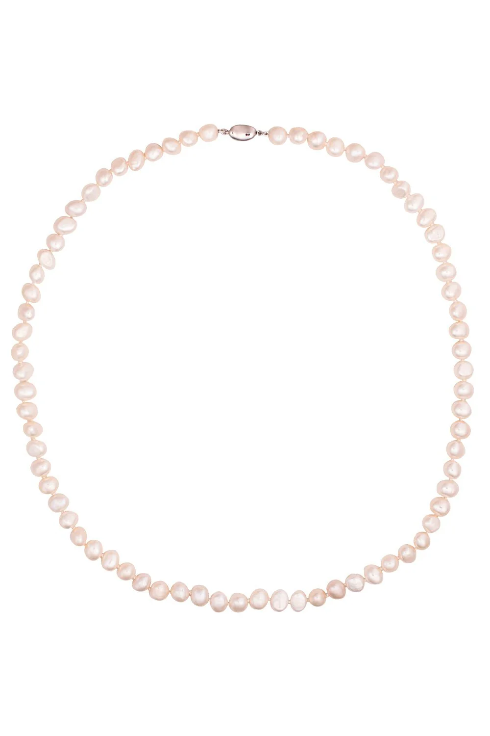 White Pearl Freshwater Baroque Necklace - 24in