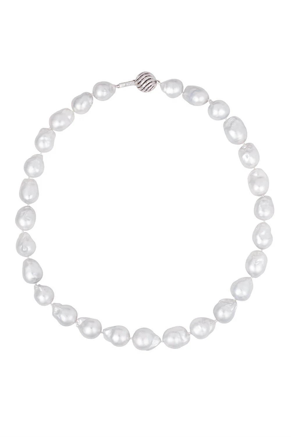 White South Sea Baroque Pearl Necklace - White Gold