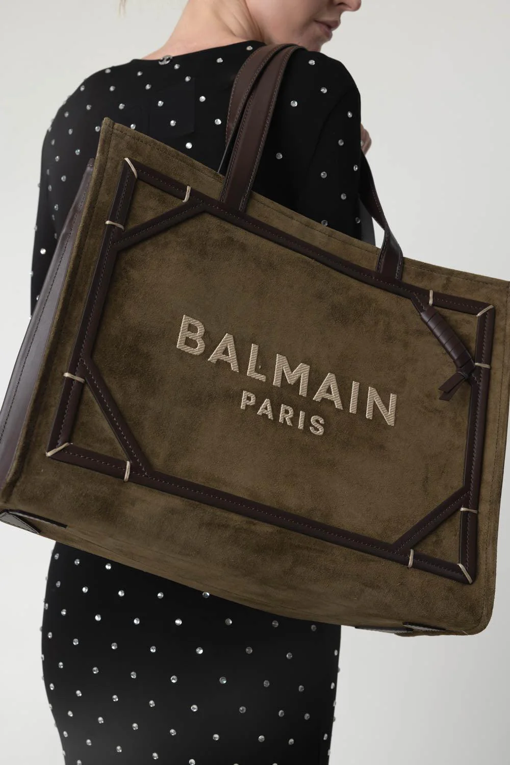 B-Army Medium Tote Bag - Khaki Chocolate - Image 2