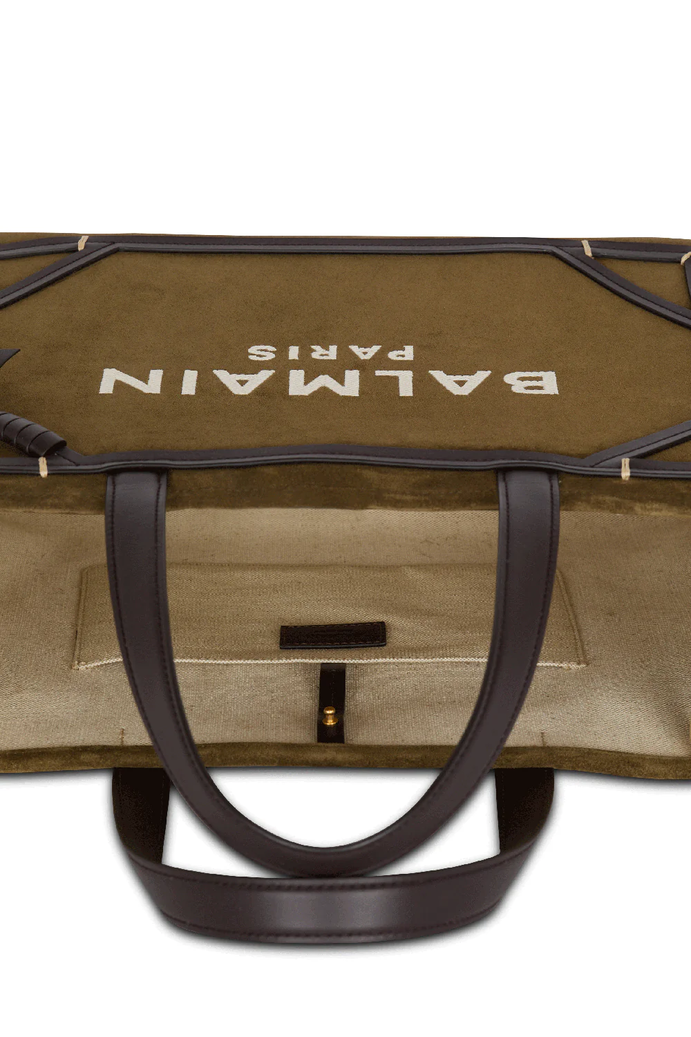 B-Army Medium Tote Bag - Khaki Chocolate - Image 5