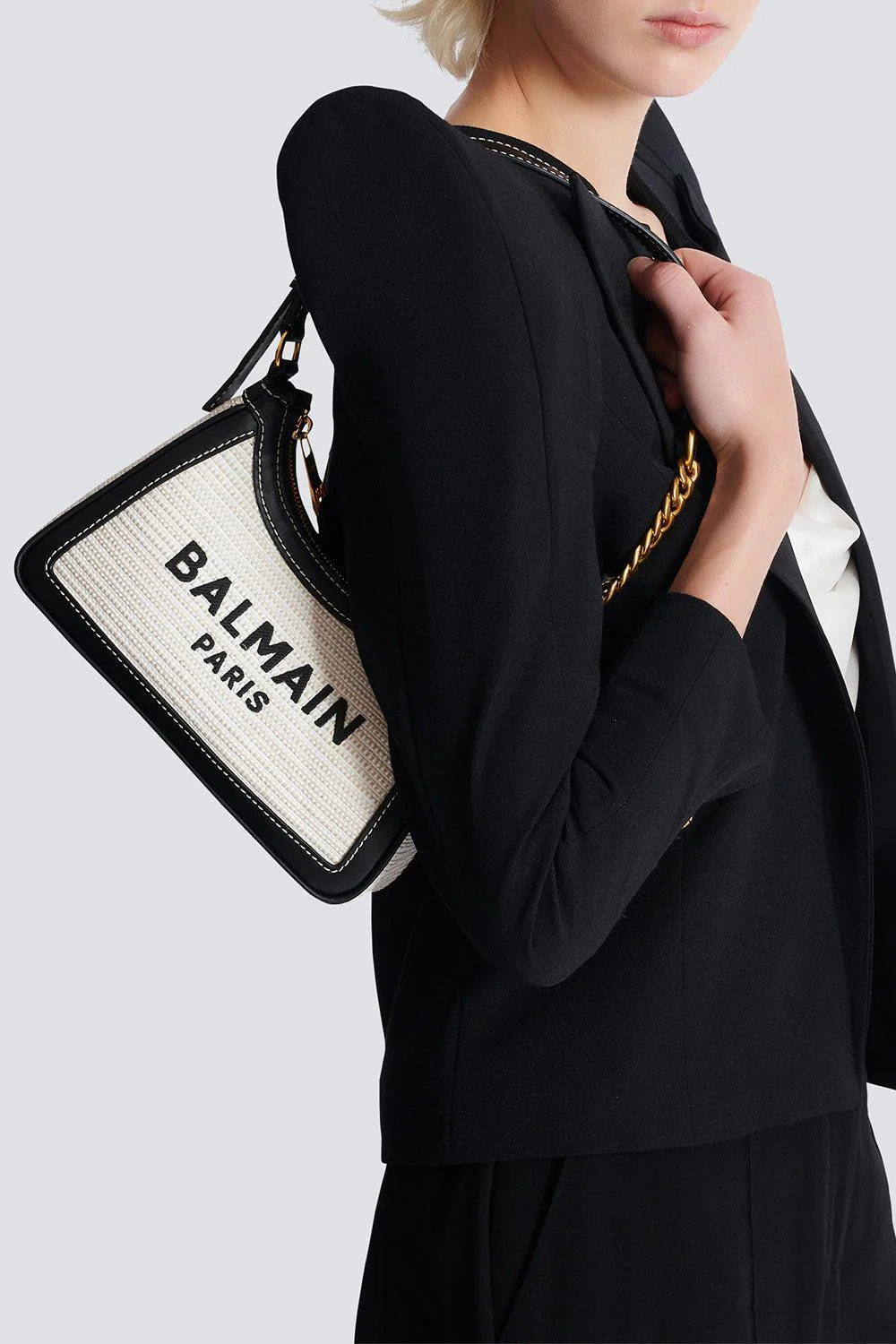 B-Army Shoulder Bag - Naturel Raffia - Image 3