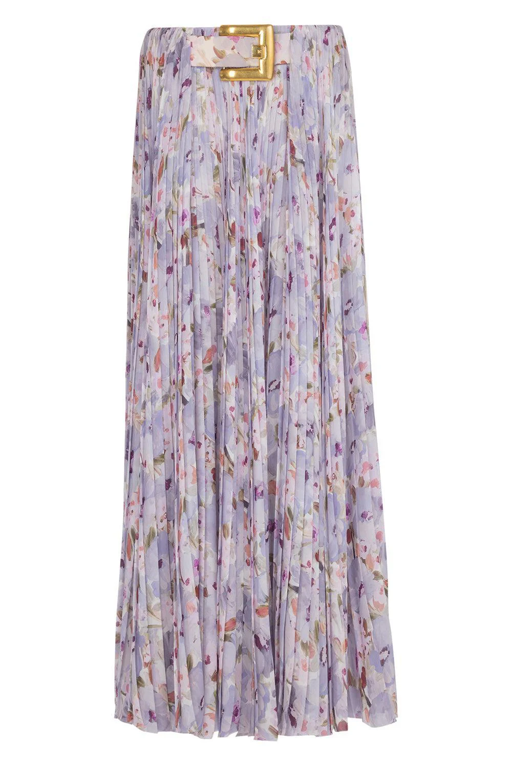 Belted Flower Print Skirt