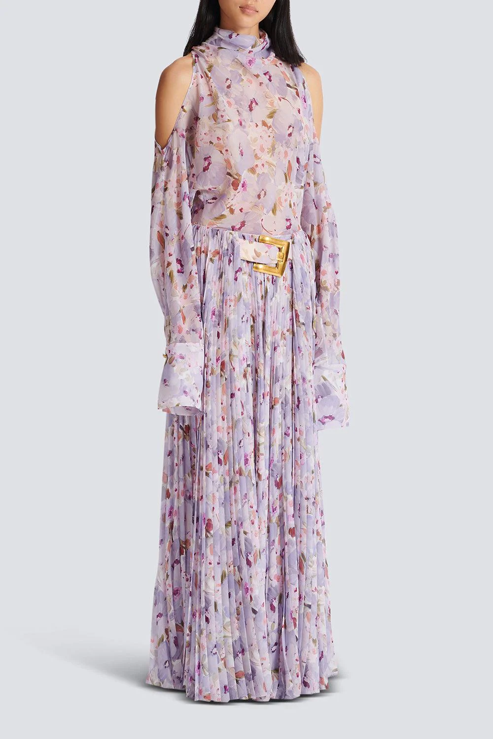 Belted Flower Print Skirt - Image 4