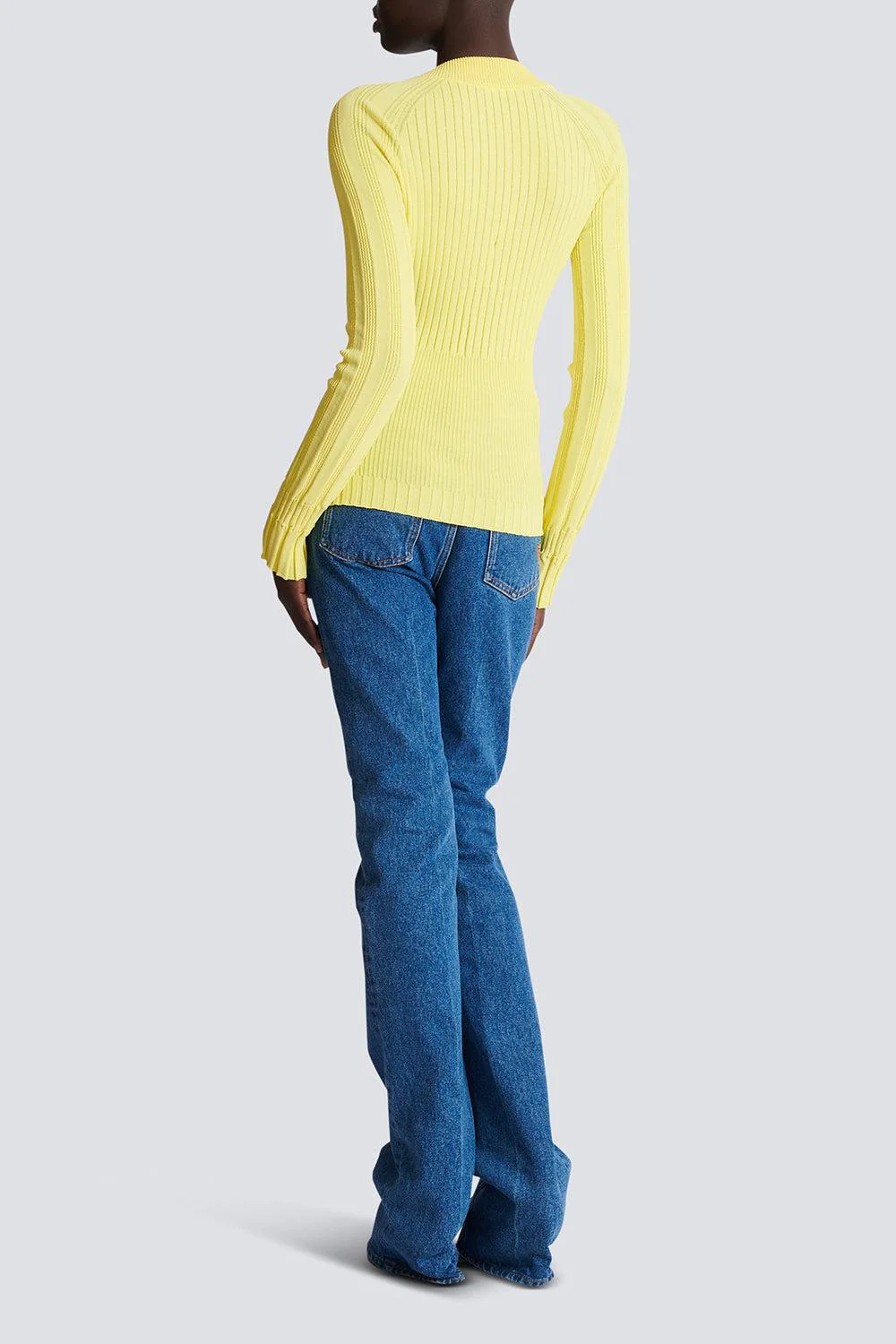 V Neck Light Button Knit Cardigan - Image 7