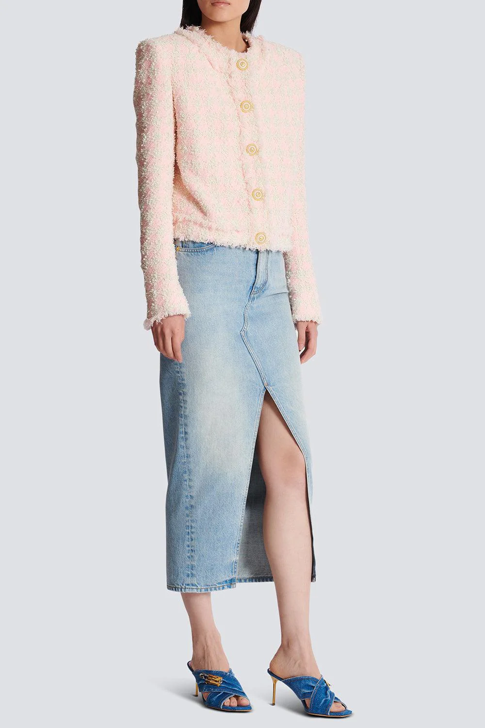 COLLARLESS TWEED JACKET - Image 4