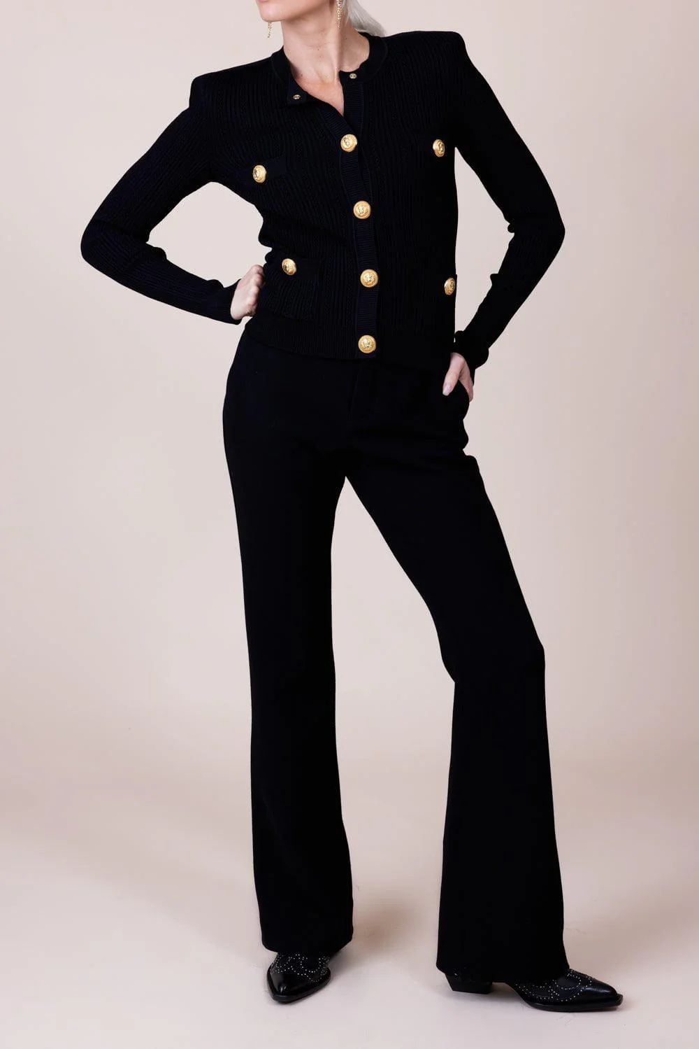 Cropped Button Cardigan - Image 2