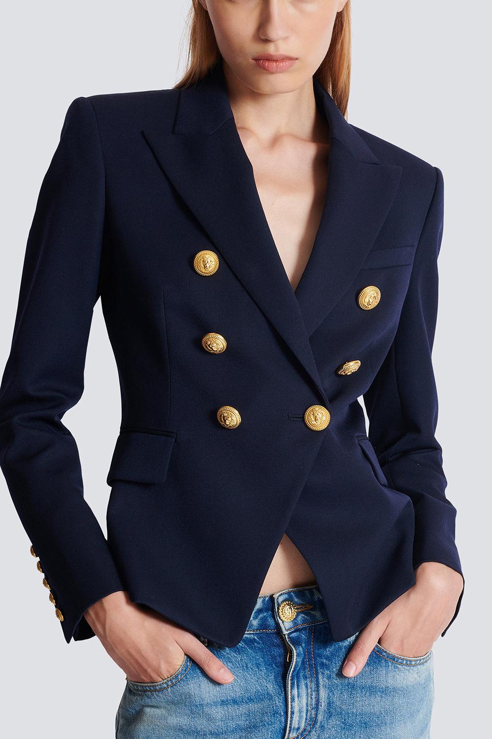 DOUBLE-BREASTED JACKET - MARINE - Image 2