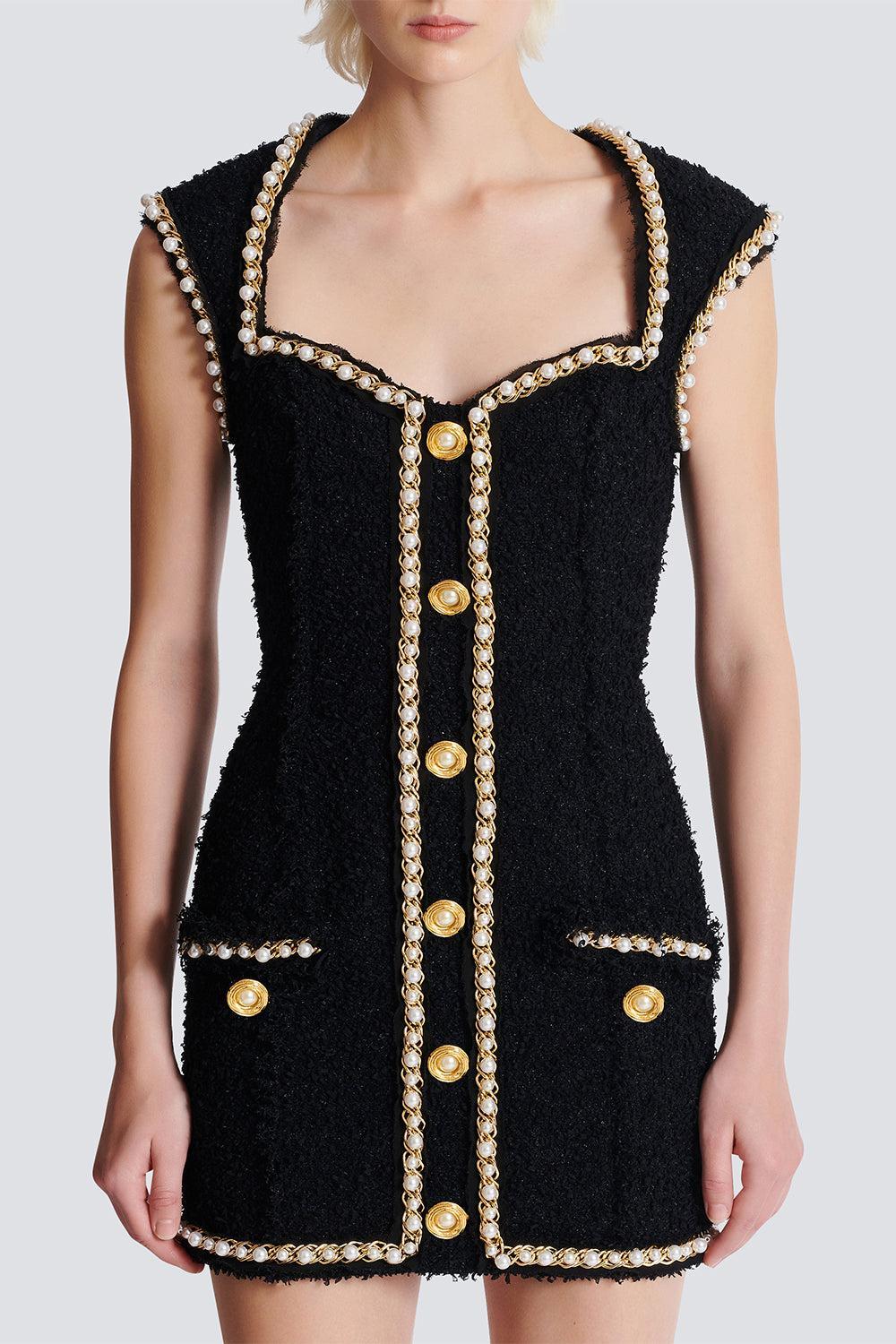 Open Neck Chain Detail Dress - Image 3