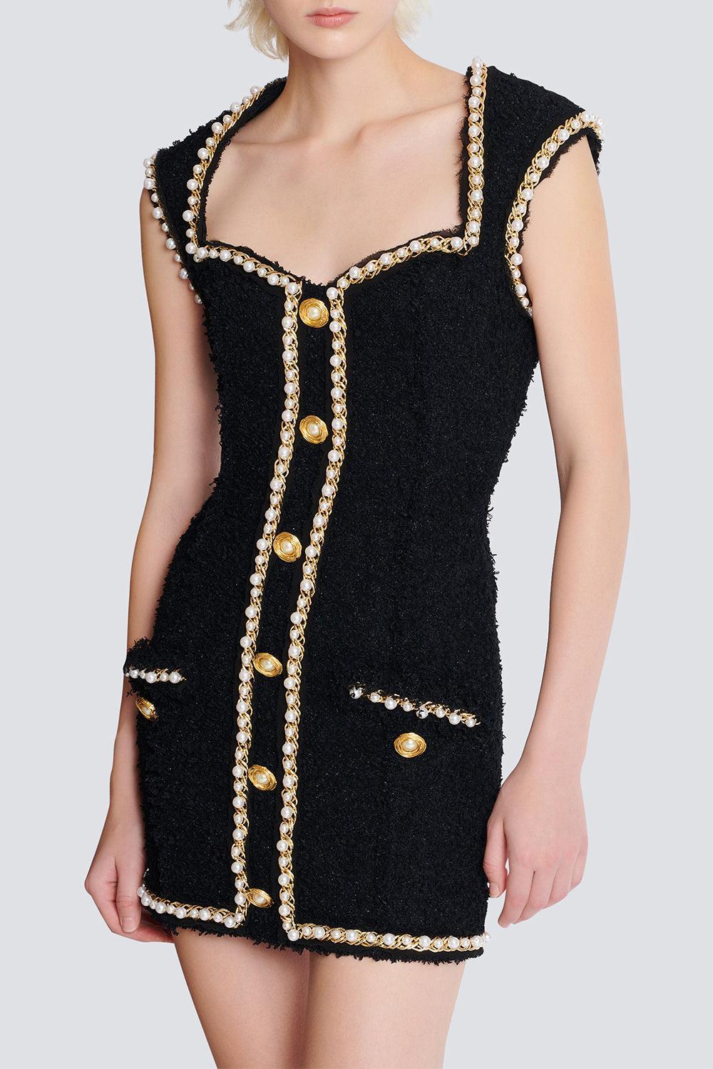 Open Neck Chain Detail Dress - Image 4