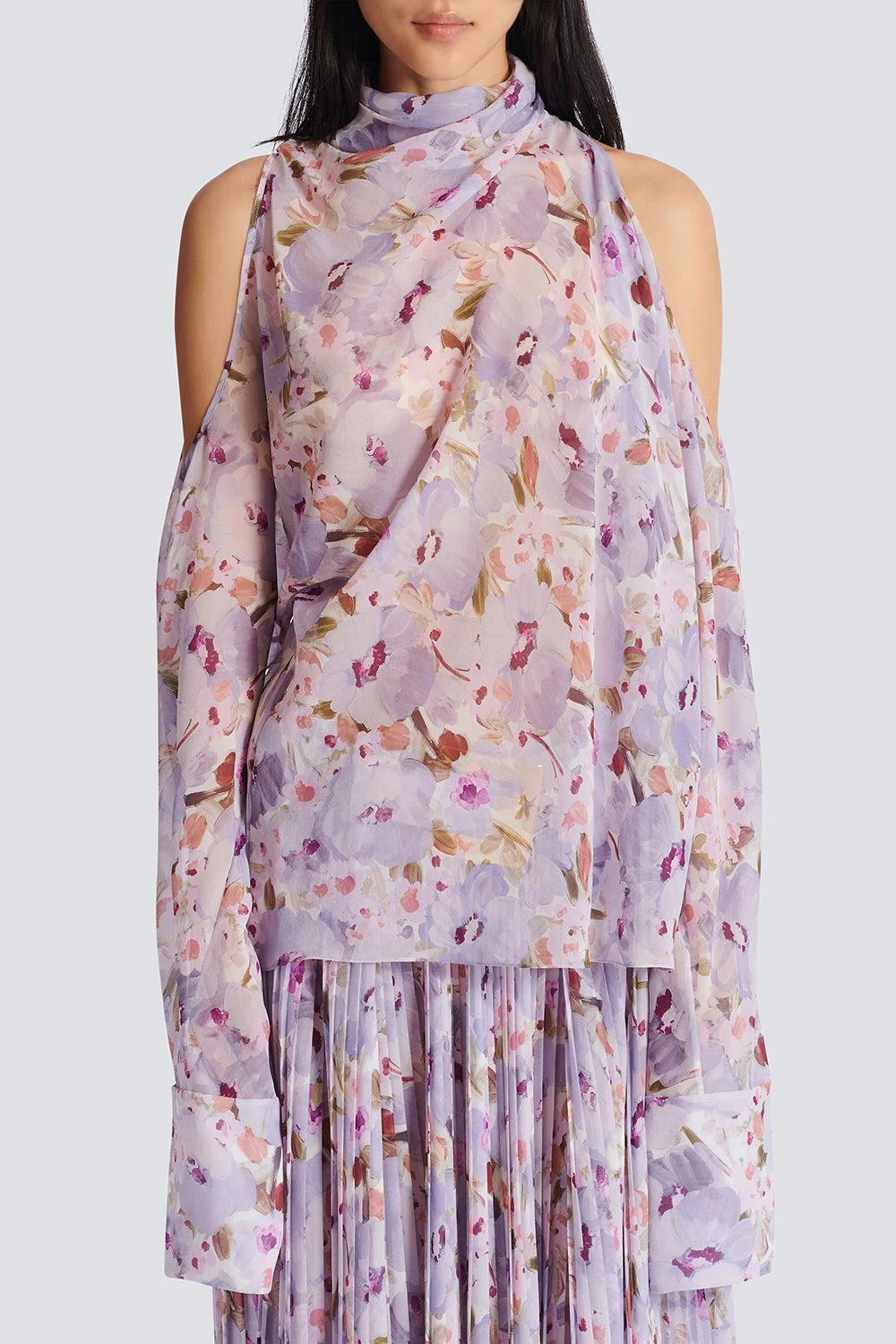 Open Shoulder Flower Blouse - Image 4