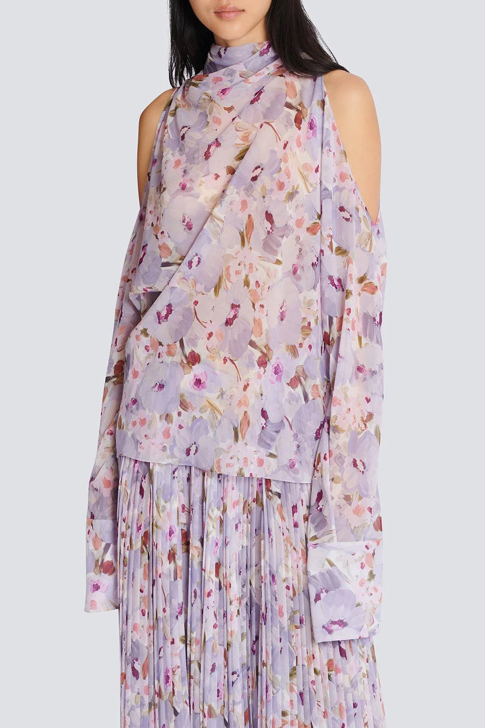 Open Shoulder Flower Blouse - Image 5